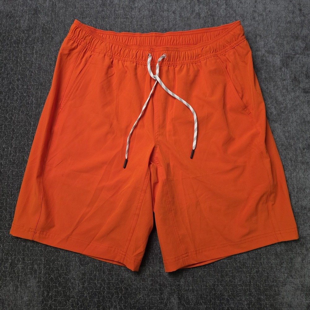 Mountain Hardwear Hybrid Shorts Mens Large Orange 10" Inseam Drawstring Hiking L